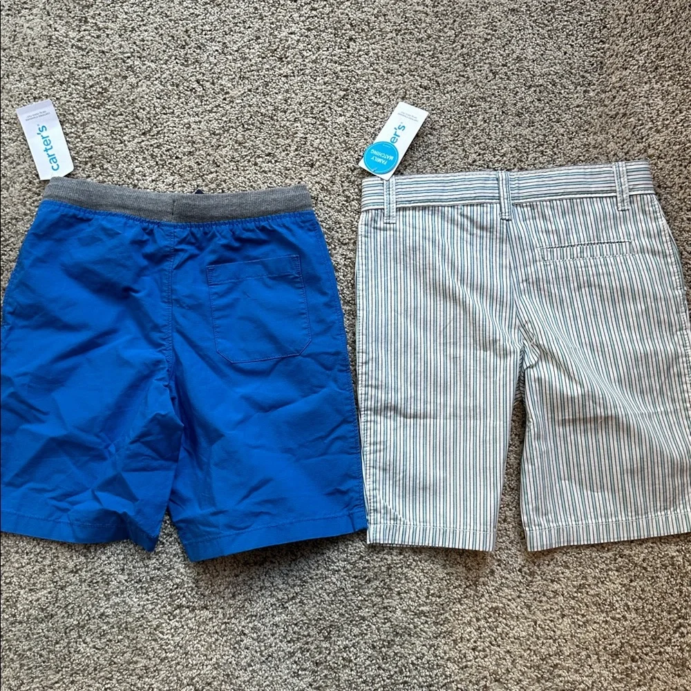 2 - NWT Carter's Bright Blue and White/Teal Shorts size 6 - Picture 8 of 8